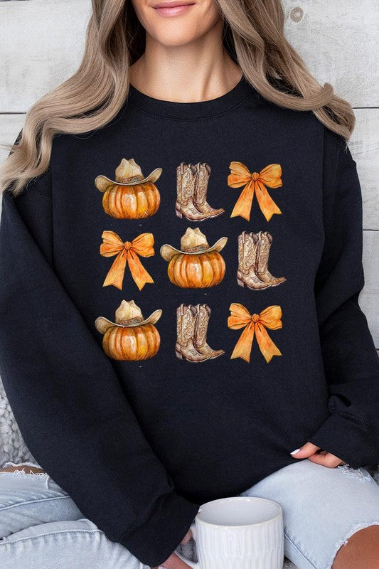 COLOR BEAR Western Fall Graphic Fleece Sweatshirts