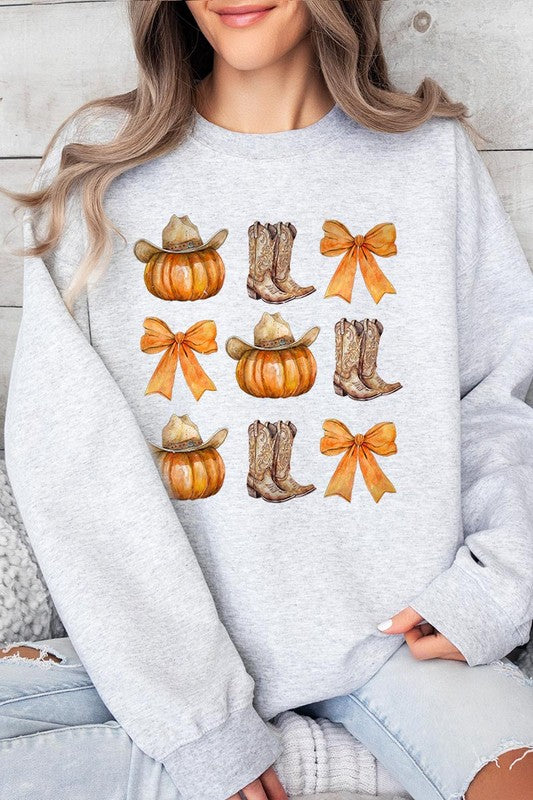 COLOR BEAR Western Fall Graphic Fleece Sweatshirts