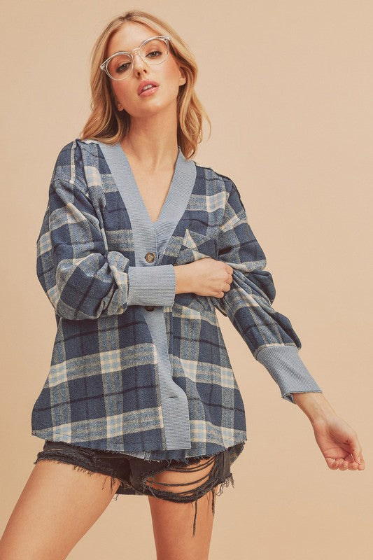 AEMI & Co. Plaid Hila Cardigan Jacket