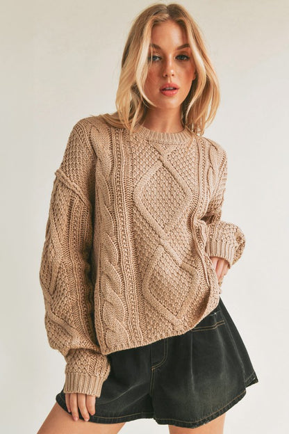 AEMI & Co. Knitted Exposed Seem Sweater- Adela Sweater