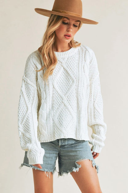 AEMI & Co. Knitted Exposed Seem Sweater- Adela Sweater