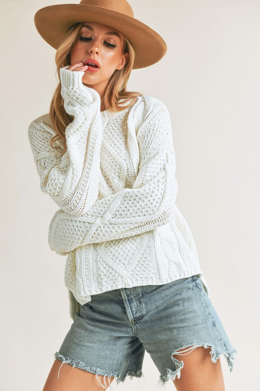 AEMI & Co. Knitted Exposed Seem Sweater- Adela Sweater