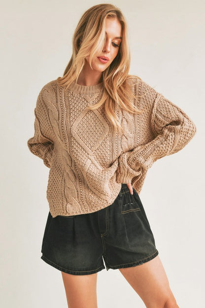 AEMI & Co. Knitted Exposed Seem Sweater- Adela Sweater