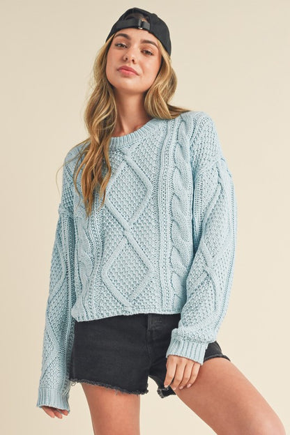 AEMI & Co. Knitted Exposed Seem Sweater- Adela Sweater