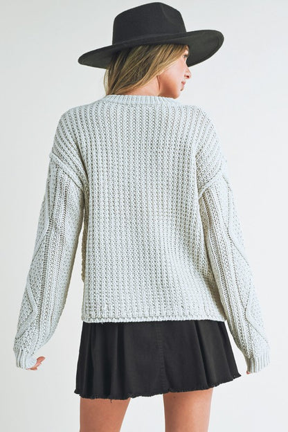 AEMI & Co. Knitted Exposed Seem Sweater- Adela Sweater