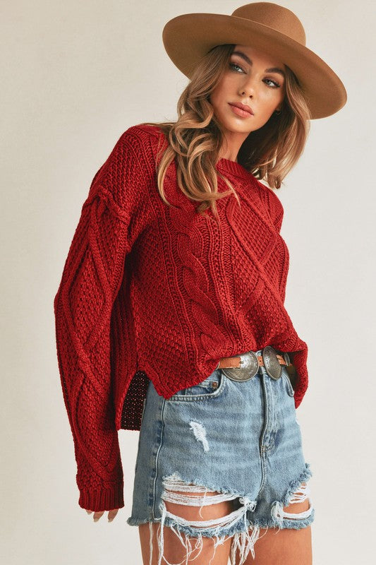 AEMI & Co. Knitted Exposed Seem Sweater- Adela Sweater