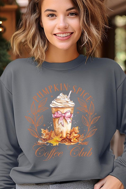 COLOR BEAR "Pumpkin Spice Coffee Club" Graphic Sweatshirts