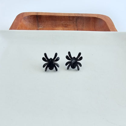 SPIFFY & SPENDID Black Halloween Spider Studs Earrings