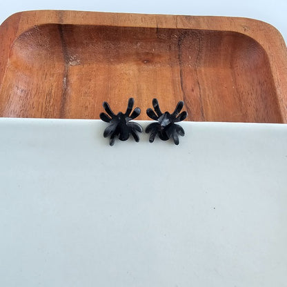 SPIFFY & SPENDID Black Halloween Spider Studs Earrings