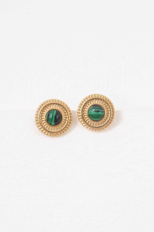 LOVODA Elegant Cairo Stone Stud Earrings