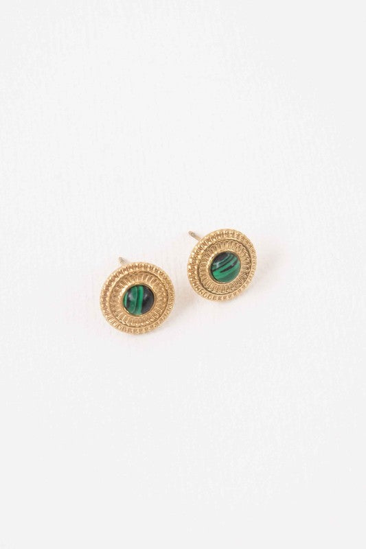 LOVODA Elegant Cairo Stone Stud Earrings