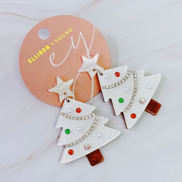 ELLISON & YOUNG Winter Wonderland Christmas Tree Earrings