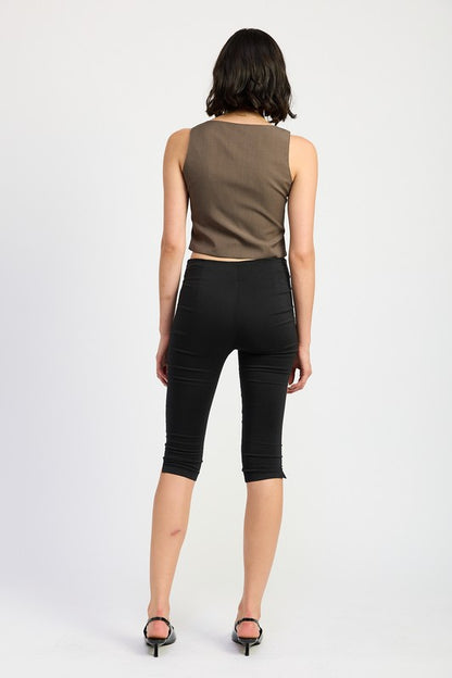 EMORY PARK Casual Brown Asymmetrical Vest Top