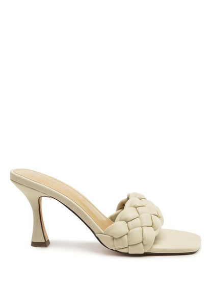 RAG & Co. Woven Strap Spool High Heels Slipper Sandals