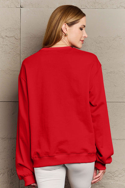 SIMPLY LOVE Full Size "SANTA'S FAVORITE" Round Neck Sweatshirt