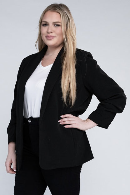 EESOME Plus-size Shawl Lapel Blazer