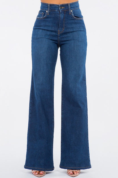 GJG DENIM Wide Leg Jean in Dark Wash