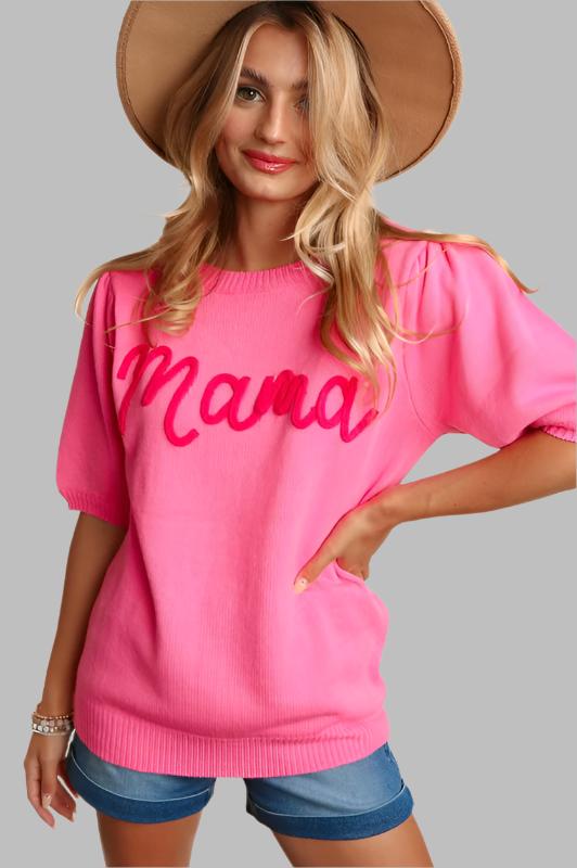 HAPTICS Mint "Mama" Letter Pop-up Knitted Top