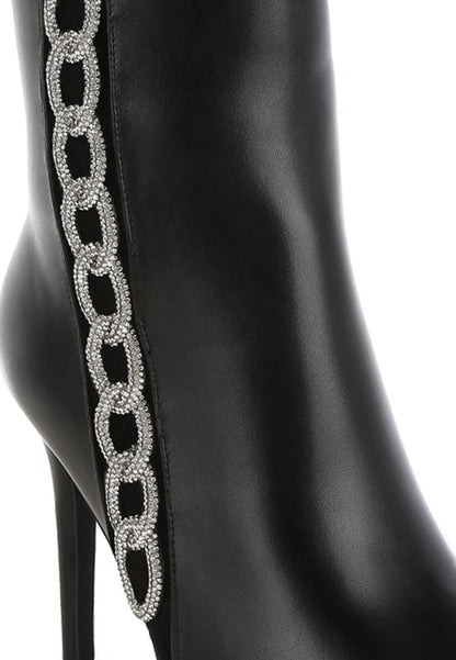 RAG & Co. Kalina Rhinestones Chain Detail Boots