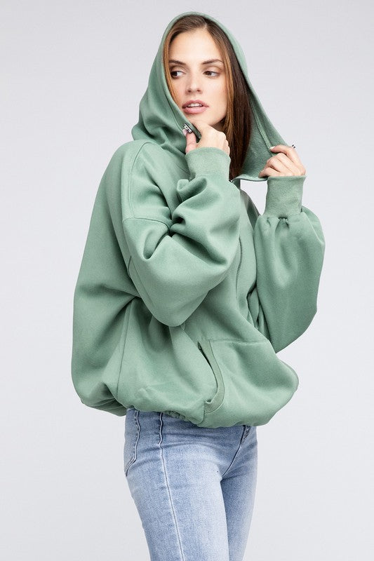 BIBI Stitch Detailed Elastic Hem Hoodie Sweatshirt