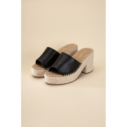 LOCK-1 ESPADRILLE MULE HEELS