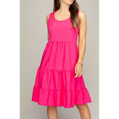 NUVI APPAREL Sleeveless Tiered Dress