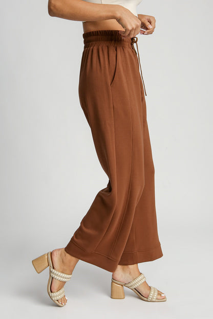 UMGEE Full Size Drawstring Wide Leg Pants with Pockets