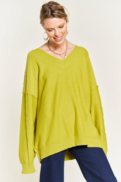 JADE by JANE V-neck Oversized Plus-size Sweater