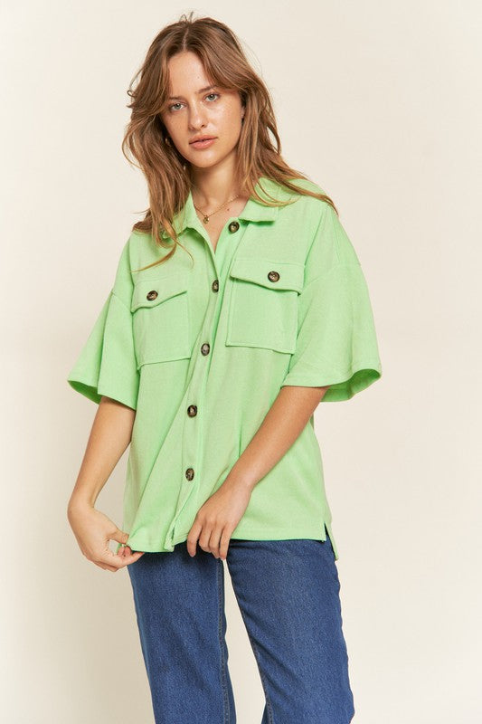 JADE by JANE Smiley Face Back Drawn Top