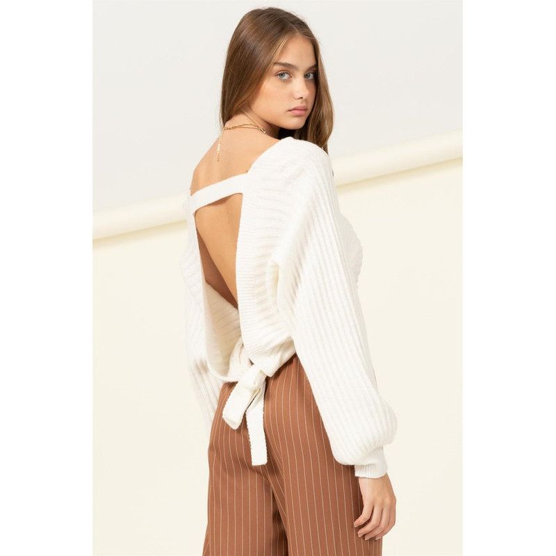 HYFVE Simply Stunning Tie Back Cropped Sweater Top