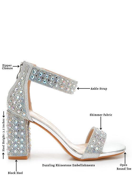 RAG & Co. Cady Rhinestones And Sequins Block Sandals