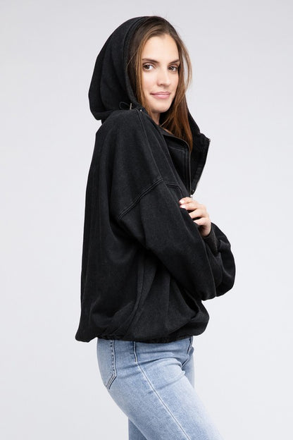 BIBI Stitch Detailed Elastic Hem Hoodie Sweatshirt