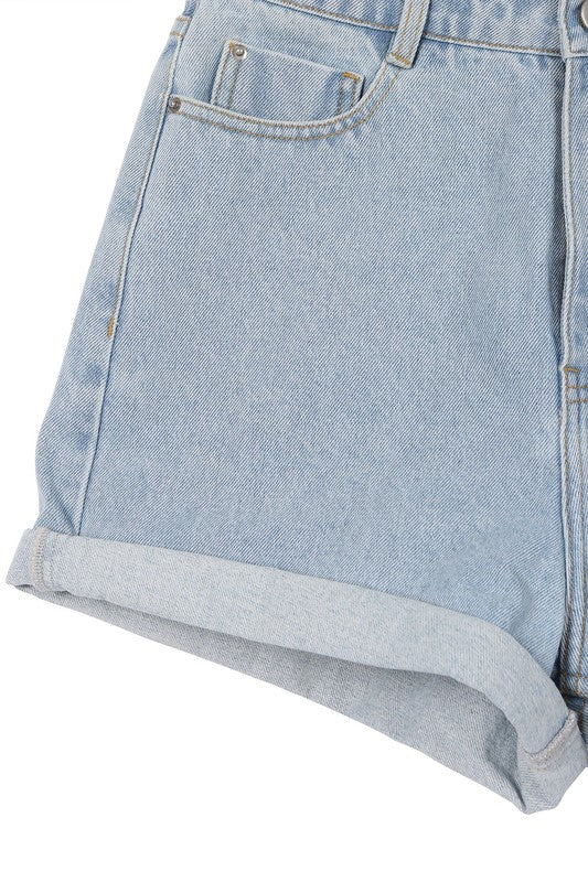 LILOU Casual Roll up Denim Shorts