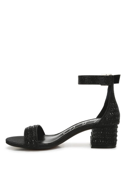 RAG & Co. Twerky Rhinestones Embellished Block Sandals