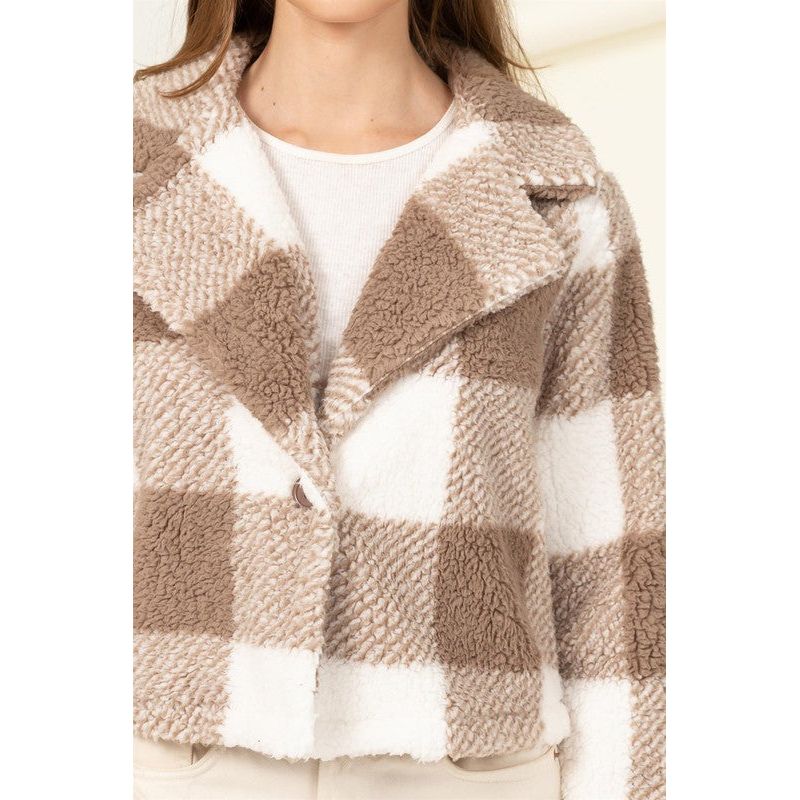 HYFVE Lucky Break Plaid Fur Jacket