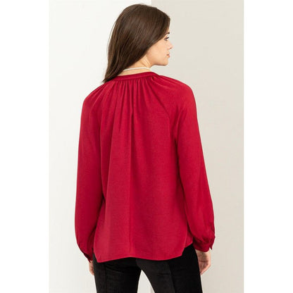 HYFVE " Try to Keep up" Long Sleeve Ruffled Blouse