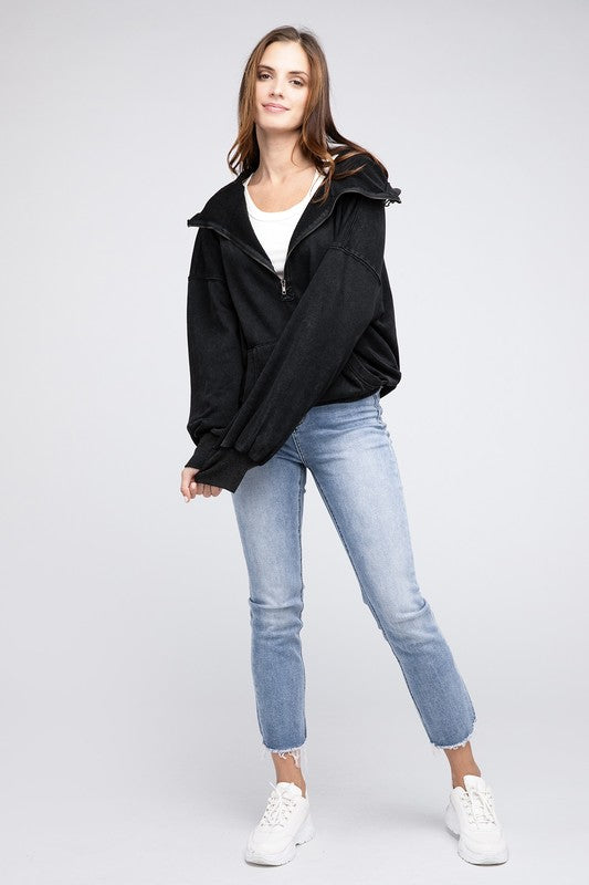 BIBI Stitch Detailed Elastic Hem Hoodie Sweatshirt