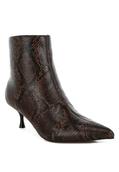 RAG & Co. Thymus Snake Print Kitten Heel Boots