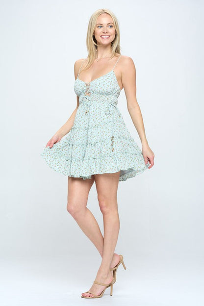 ONE & ONLY COLECTIVE Floral Ruffle Cami Mini Dress