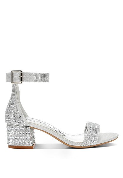 RAG & Co. Twerky Rhinestones Embellished Block Sandals