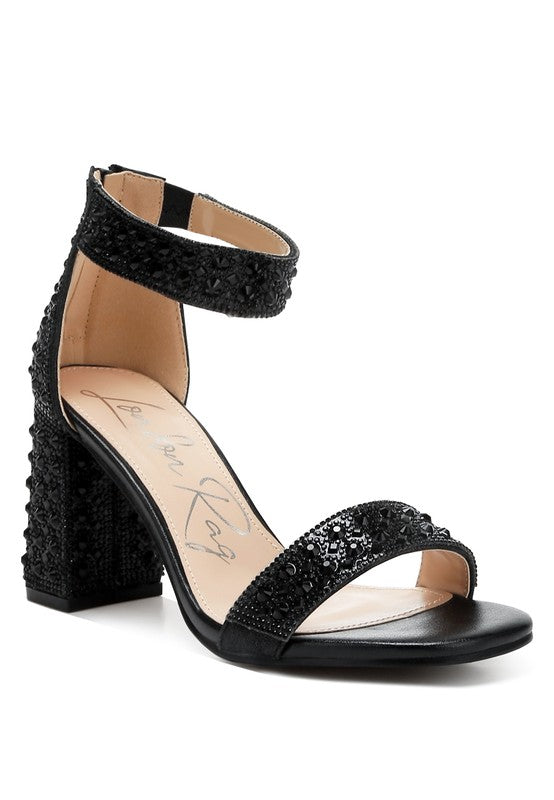 RAG & Co. Cady Rhinestones And Sequins Block Sandals