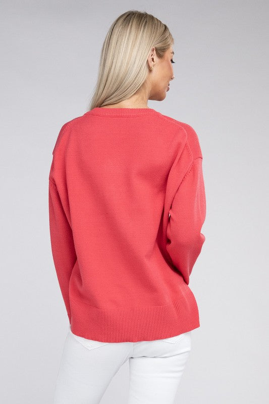 NUVI APPAREL V Neck Soft Sweater