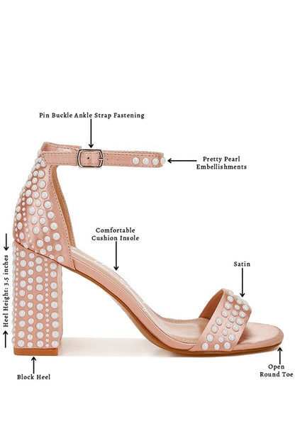 RAG & Co. Klebba Pearls Embellished Satin Sandals