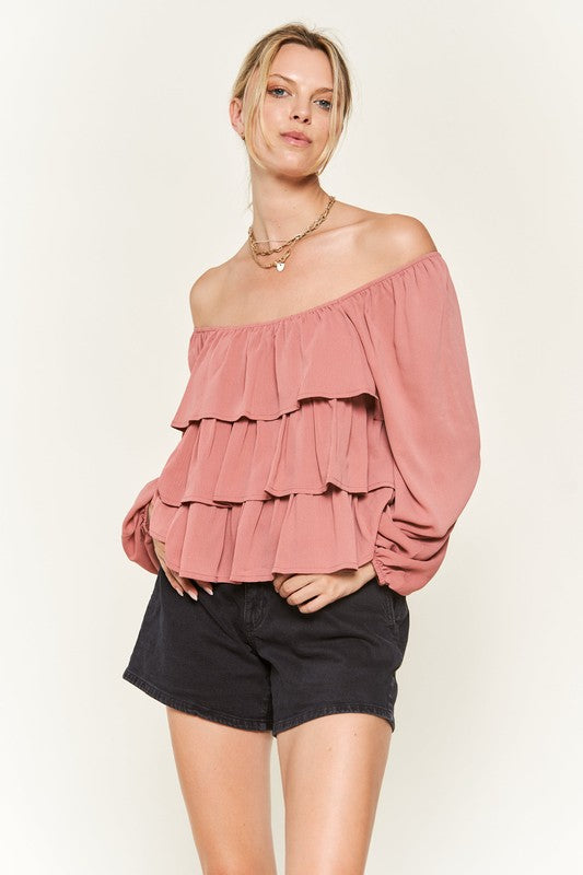 JADE by JANE Tiered flounce designed Top JJT5023