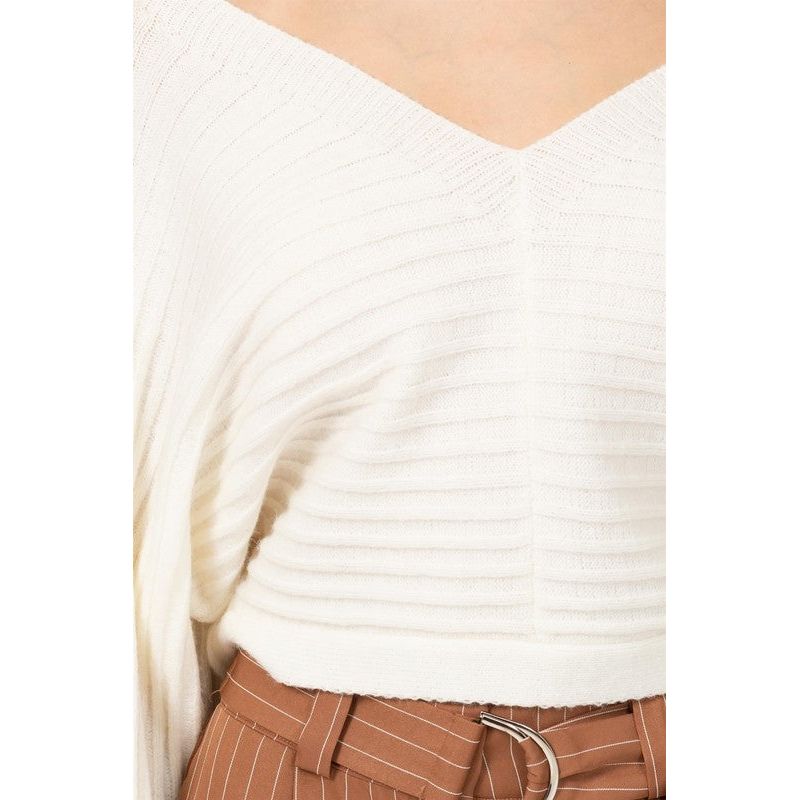 HYFVE Simply Stunning Tie Back Cropped Sweater Top