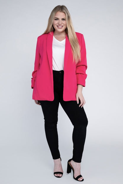 EESOME Plus-size Shawl Lapel Blazer