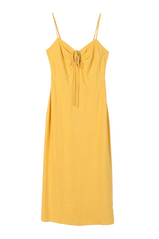 LILOU Casual Summer Tank Strap Dress with Back Split