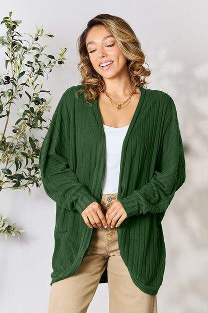 BASIC BAE Full Size Ribbed Cocoon Warm Cardigan