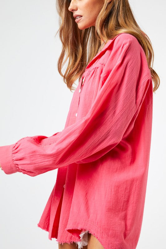 DAVI & DANI Button Down Relaxed Fit Shirt