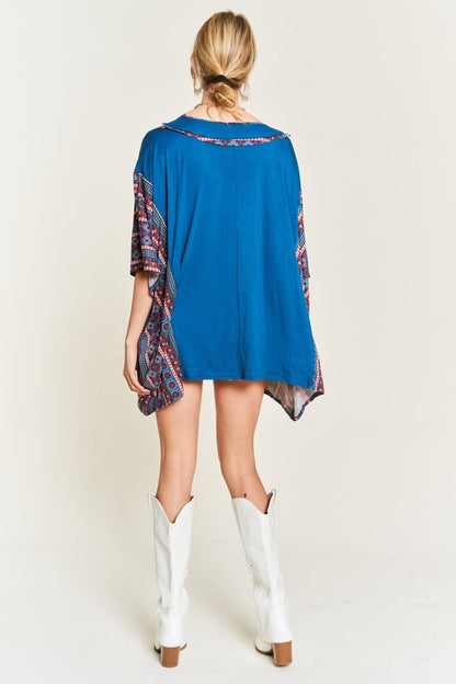 JADE by JANE Teal Tunic Bohemian Poncho